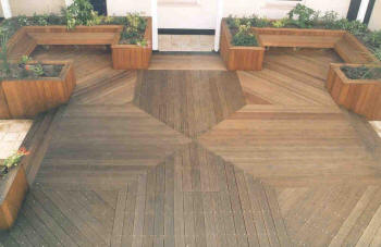 complex deck flooring pattern / design.