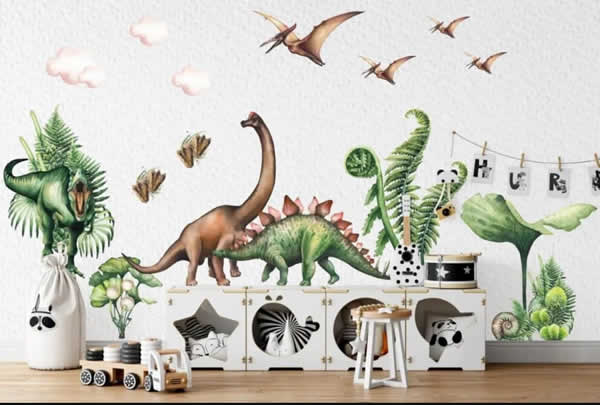 wall decal with dinosaurs