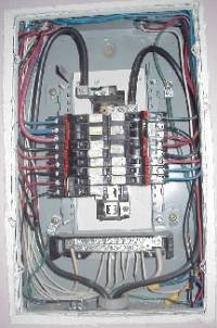 Neatly dressed wires in a electrical panel