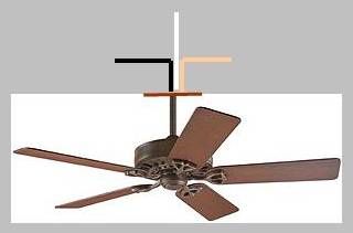 wires coming from a ceiling fan