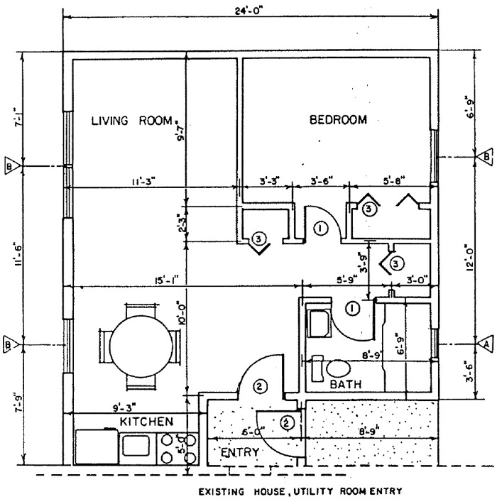 Independent living addition, Building Plan 1 - addition floor plan - free plans