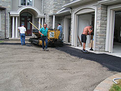 Commencing installation of asphalt