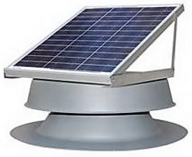 Roof mounted solar attic vent fan