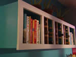 converted bookcase wine rack