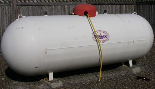 Above ground propane tank for a standby generator