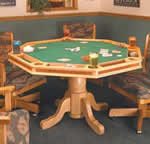 hexagon oak poker table