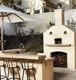 outdoor kitchen with wood burning oven - free plans, drawings & instructions