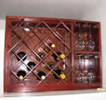 combination wine rack and glass rack