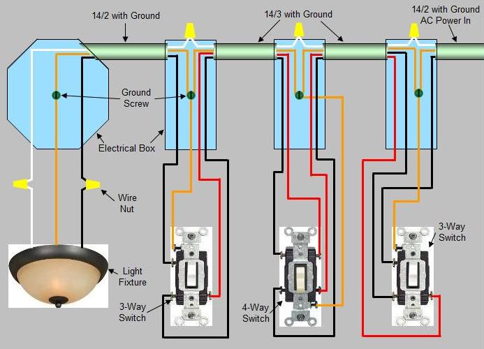 4 Way Switch Installation Circuit Style 2