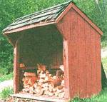 Timber frame firewood shed