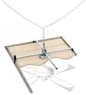 Suspended ceiling support for surface mounted fans, light fixtures and other devices