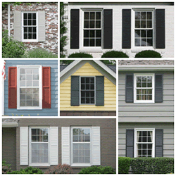 Collage of exterior window shutters