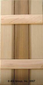 Board and batten exterior wood shutter