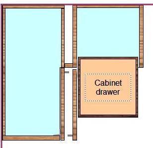 frameless cabinet - filler strip installed between cabinets