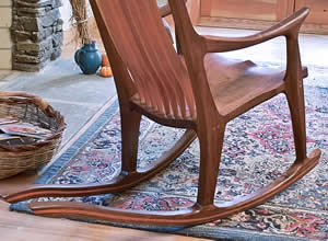 rocking chair with curved wood rockers