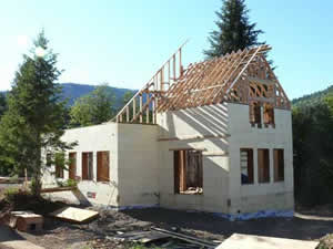 house with gable roof under construction