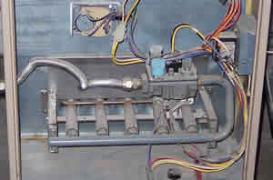 burner area of a gas furnace