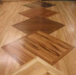 hardwood floor with diamond inlays