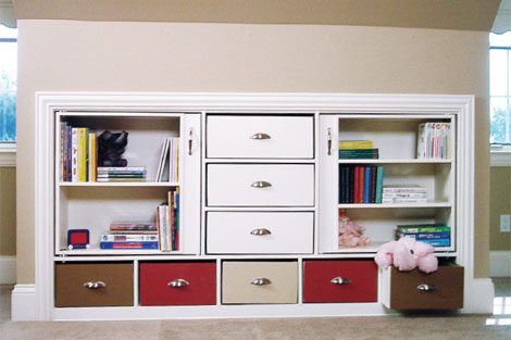 knee wall cabinet and storage