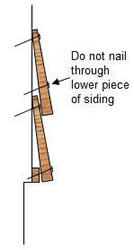 correct nailing of lap siding