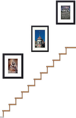 picture collage on stairs