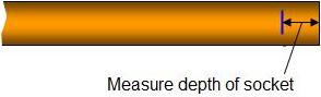 Measureing depth of pipe fitting socket