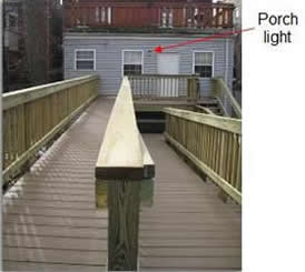 porch light provides inadequate for wheelchair ramp