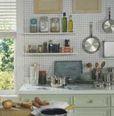 peg board used in kitchen
