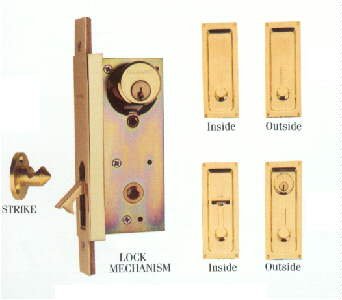Pocket door - keyed door lock