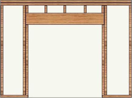 Rough-in framing for a pocket door in a supporting wall