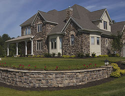 house with cultured stone siding