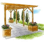 pergola with planters - free plans, drawings & instructions