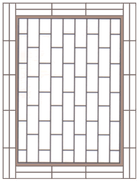 hardwood flooring brick pattern half bond two block border with feature strip