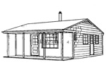 2 bedroom 24' x 27' cabin plan