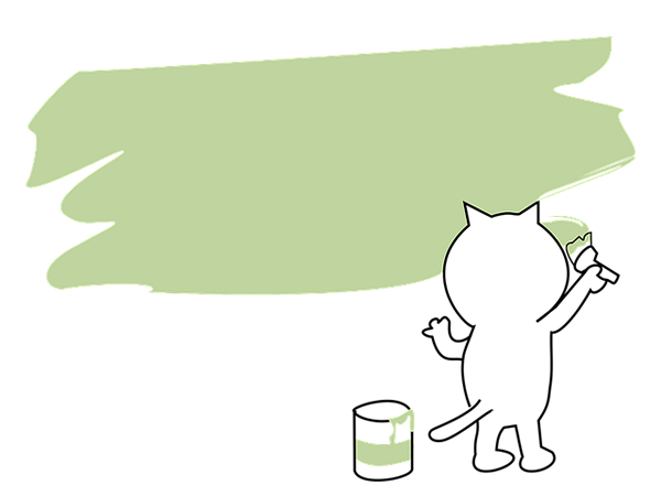cat painting a wall