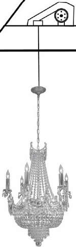 chandelier lift installed drawing