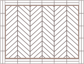 hardwood flooring chevron with two block border and feature strip