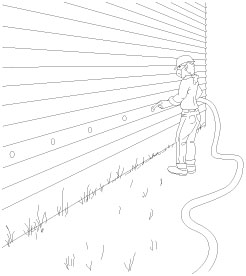 Installing dense-pack cellulose insulation in an exterior wall