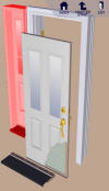 shows the location on a sidelite on an entry door unit