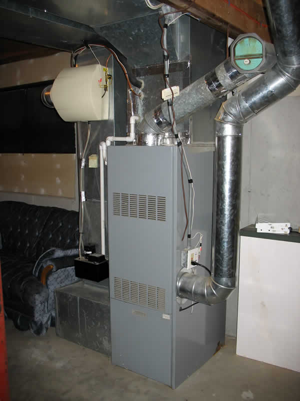 gas fired furnace installed with duct work