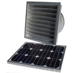 Solar gable attic vent fan with separate solar cell array