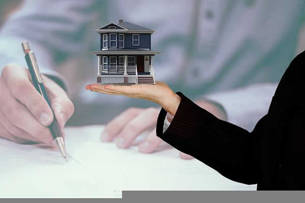 house resting on a hand