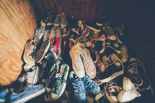 pile of sneakers