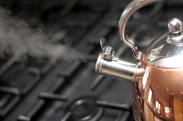 copper kettle boiling