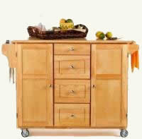 Kitchen island cabinet on wheels