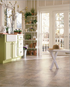 Laminate flooring with a ceramic appearance