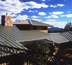 Painted steel metal roof