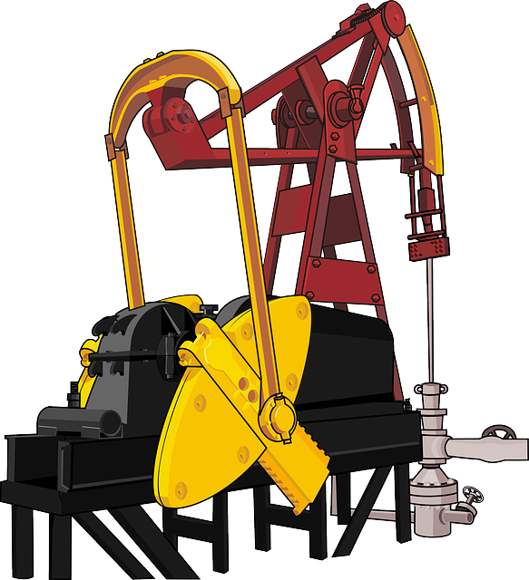 colored drawing of an oil production ground pump