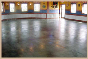concrete restaurant patio floor after staining