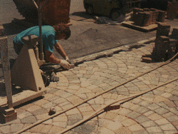 installing pavers on a driveway